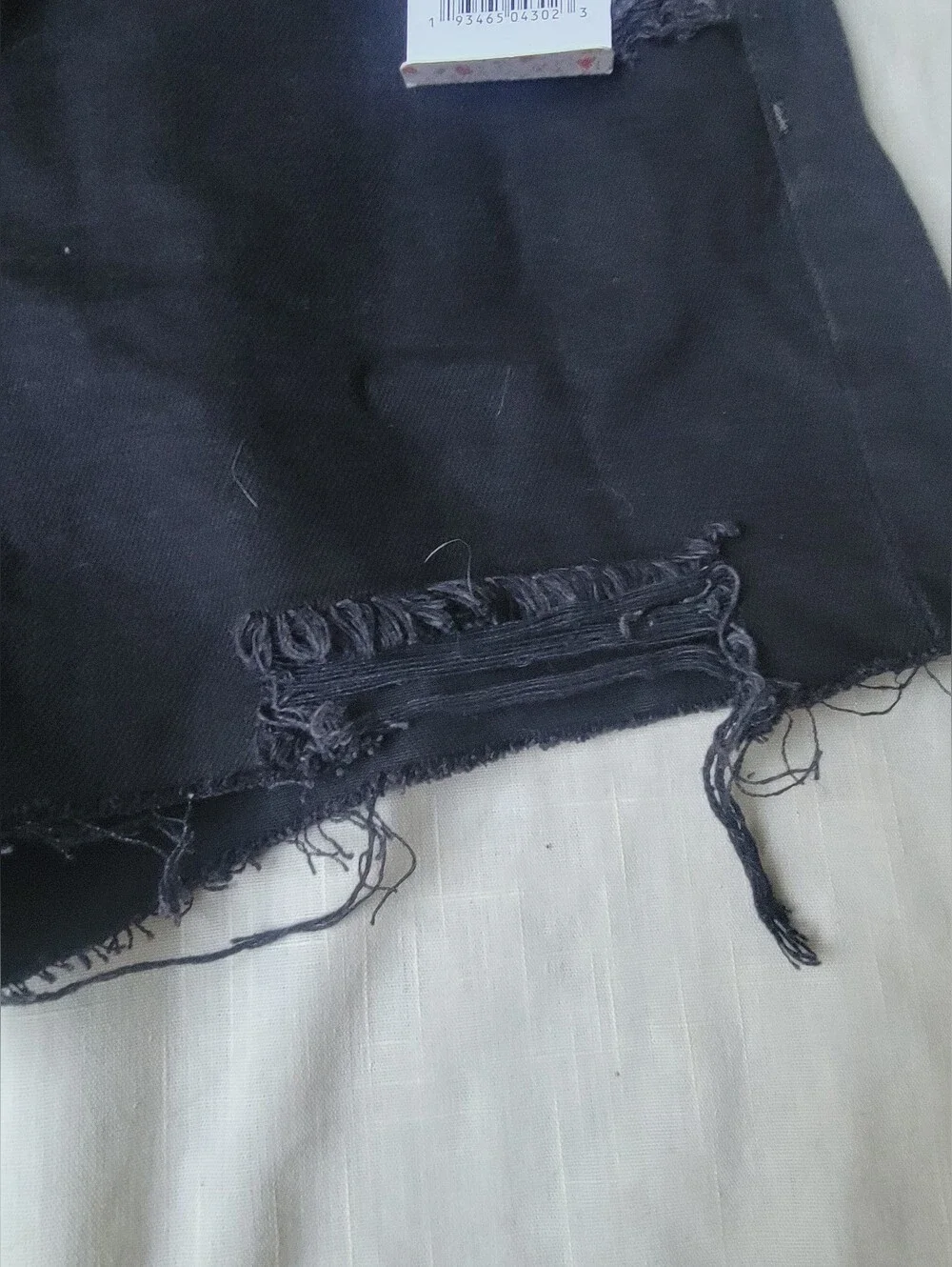 We The Free People SOFIA Black Distressed Denim Jean Cut Off Destructed Shorts